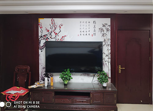 茂名中式家庭装修电视柜效果展示